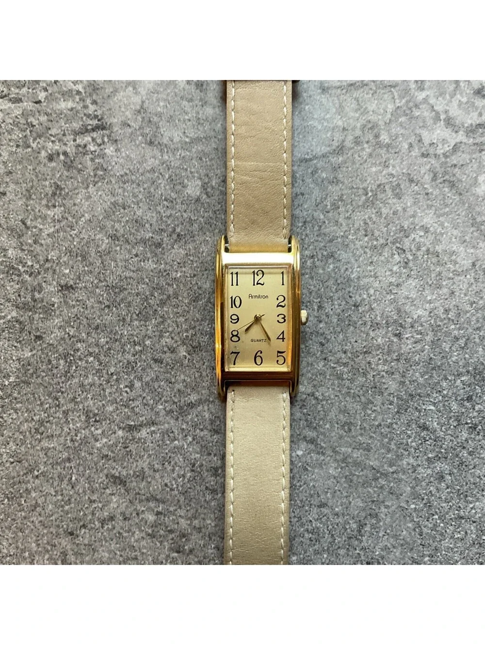 Rare Vintage Armitron 20/2102 23mm Curved Case Women's Watch Leather Band B-E